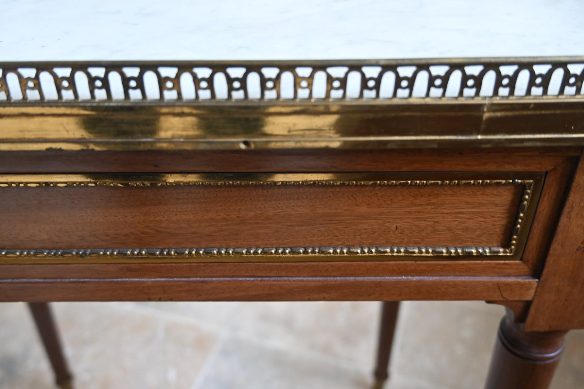 Table volante de salon d époque Louis XVI , estampillée de Stockel -photo-4