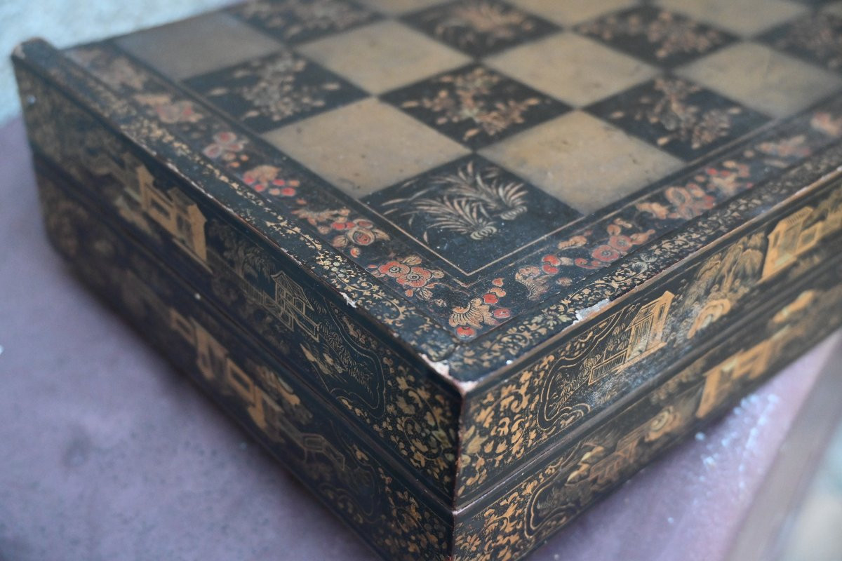 19th-century Lacquered Jacquet Box From China Or Canton-photo-2