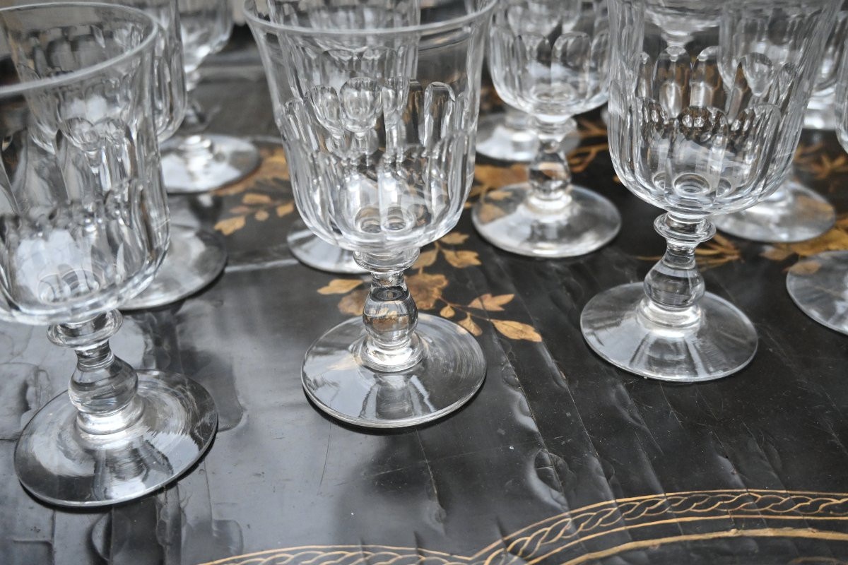 Set Of 18 Glasses With Wide, Flat Sides, 19th Century-photo-7