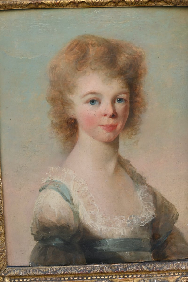 George Romney, Follower, Portrait Of A Young Girl, Late 18th/early 19th Century, English School-photo-6