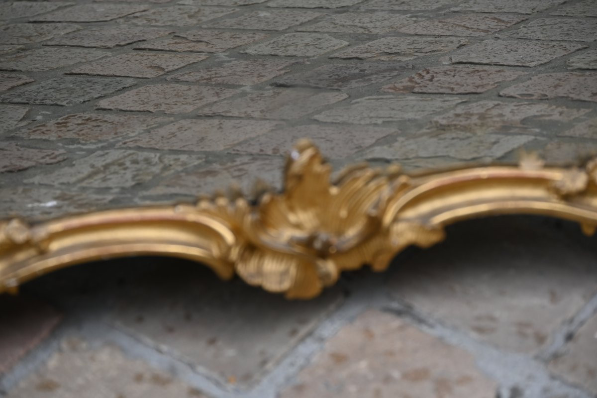 Provençal Mirror, Gilded Wood, Rocaille Style, Louis XV Period, 18th Century-photo-3