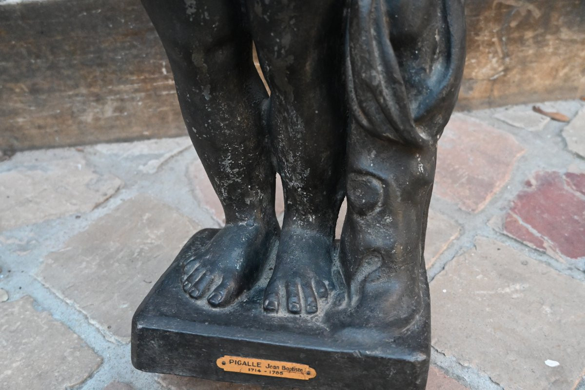 Sculpture en plomb de jardin jeune garçon à l oiseau d après Bridan-photo-1