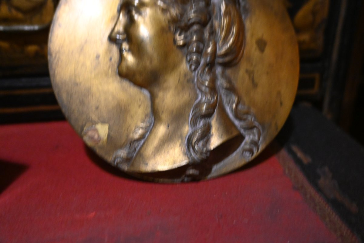 Catherine II Of Russia Bronze Medallion, 18th Century-photo-4