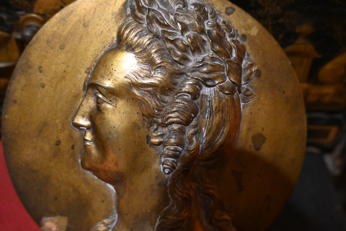 Catherine II Of Russia Bronze Medallion, 18th Century-photo-3