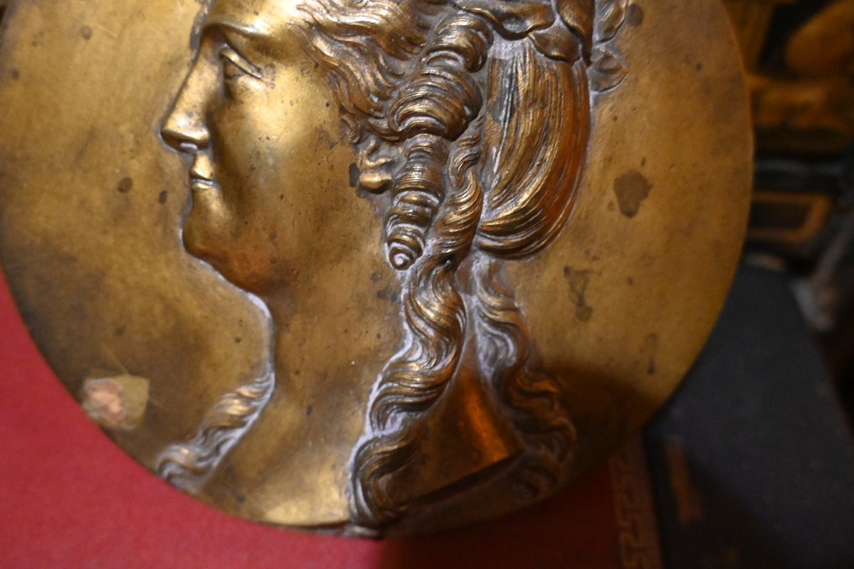 Catherine II Of Russia Bronze Medallion, 18th Century-photo-4