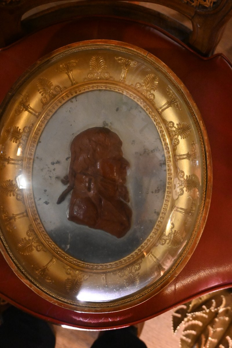 David  d Angers , dans le gout  de ,rare médaillon en cire  début XIX-photo-1