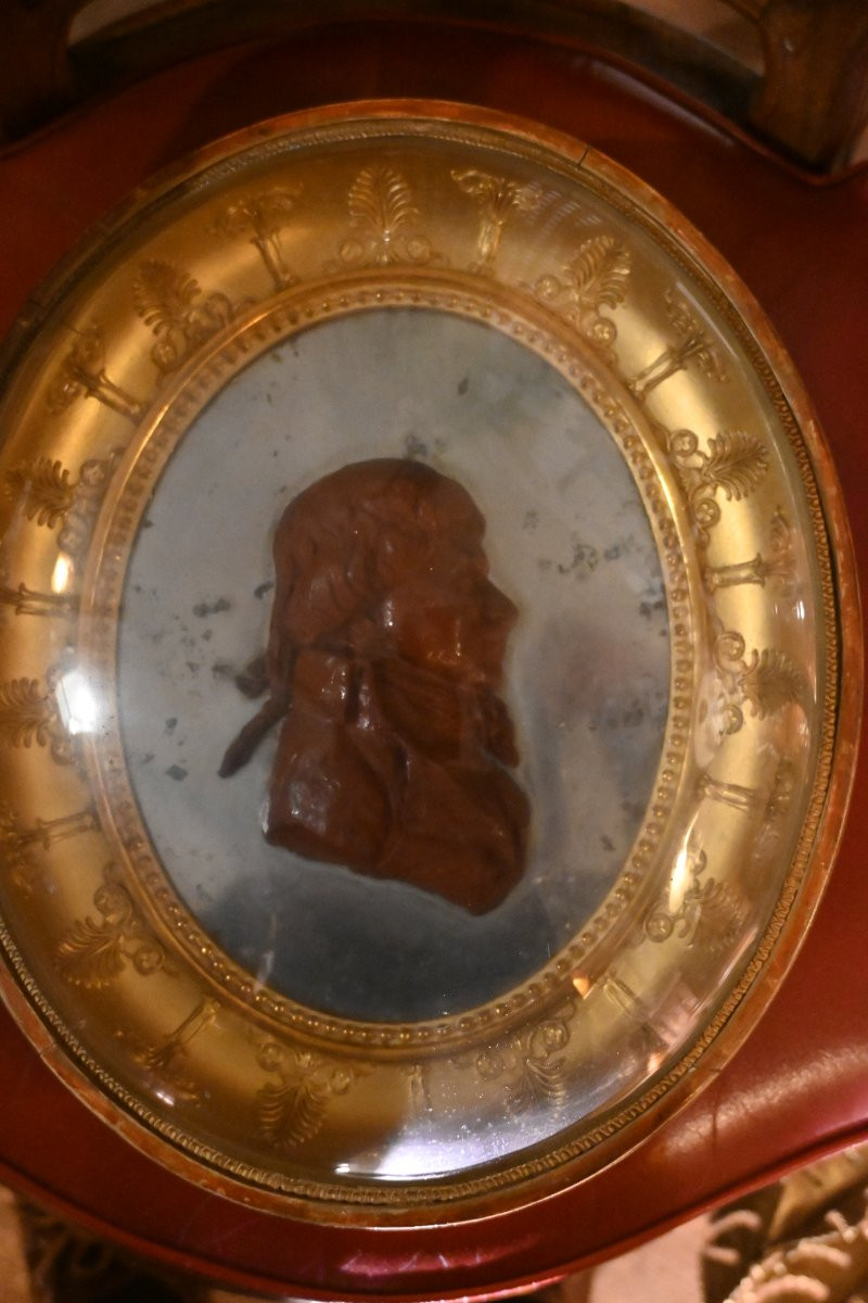 David  d Angers , dans le gout  de ,rare médaillon en cire  début XIX-photo-5