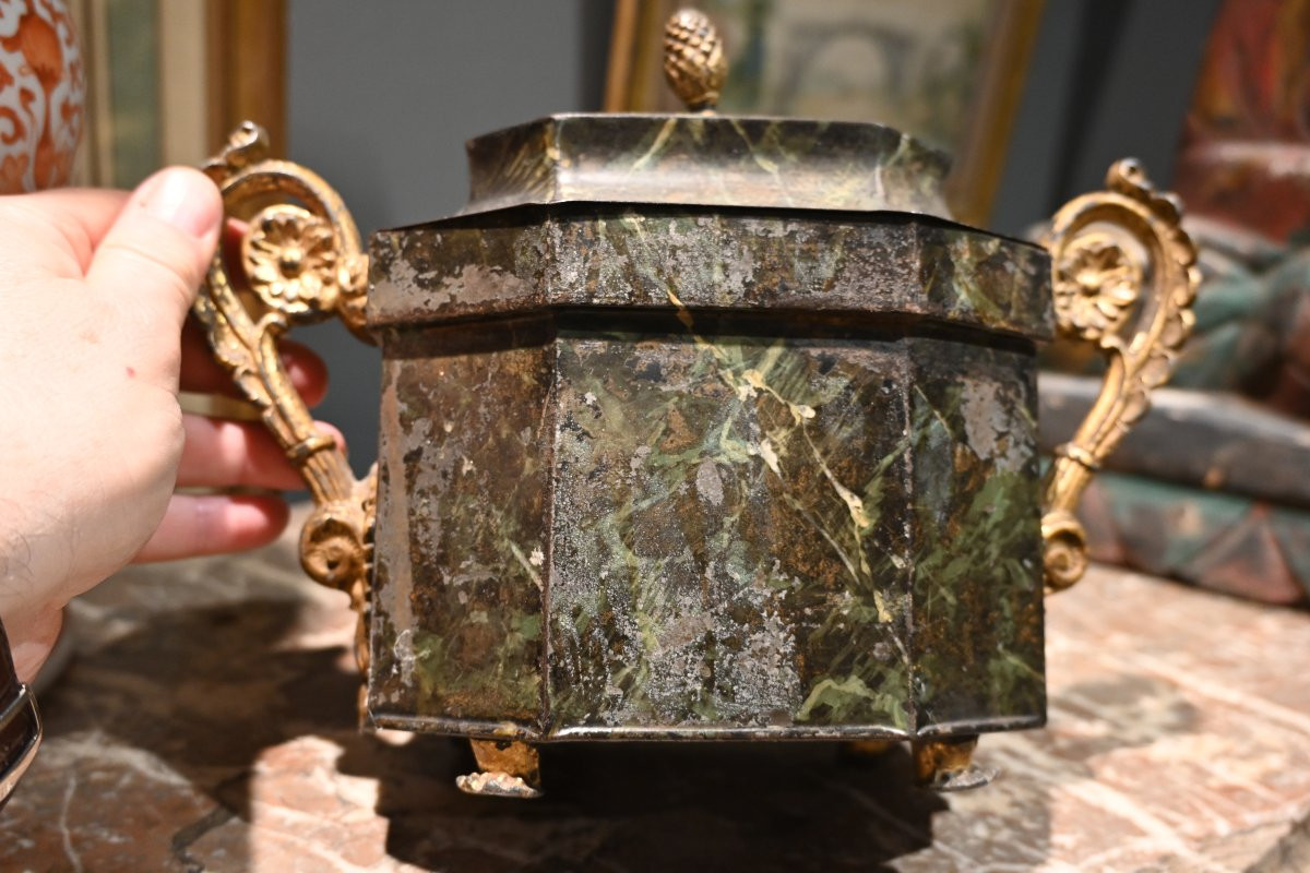 Oeufrier en tôle peinte d époque Restauration XIX-photo-2