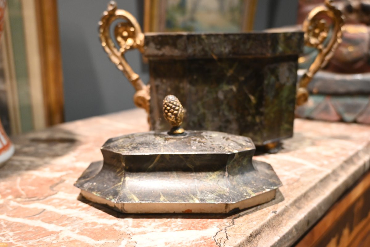 Oeufrier en tôle peinte d époque Restauration XIX-photo-1