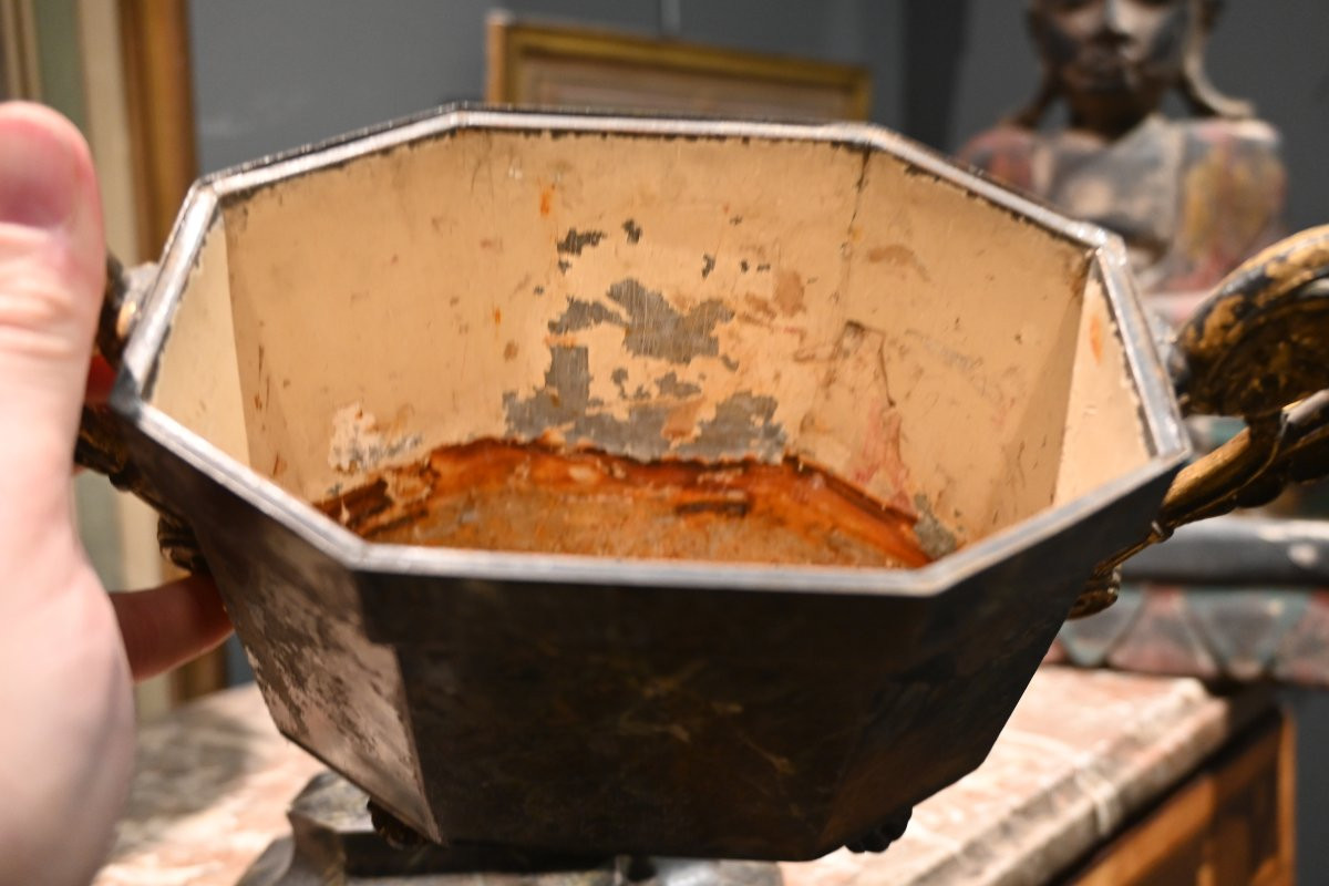 Oeufrier en tôle peinte d époque Restauration XIX-photo-2