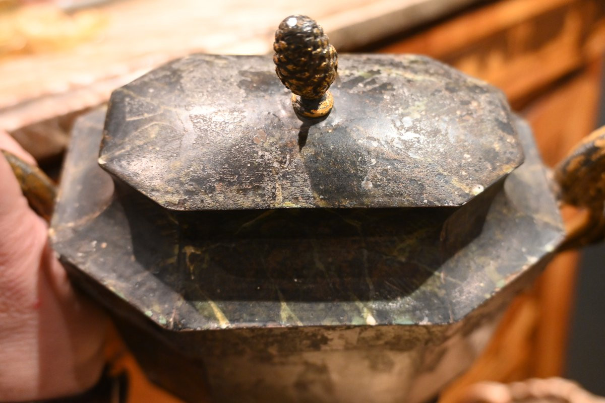 Oeufrier en tôle peinte d époque Restauration XIX-photo-5