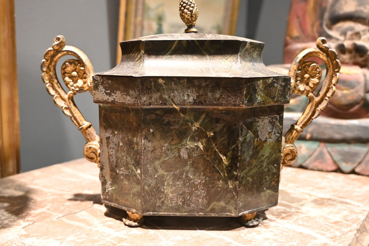 Oeufrier en tôle peinte d époque Restauration XIX-photo-7