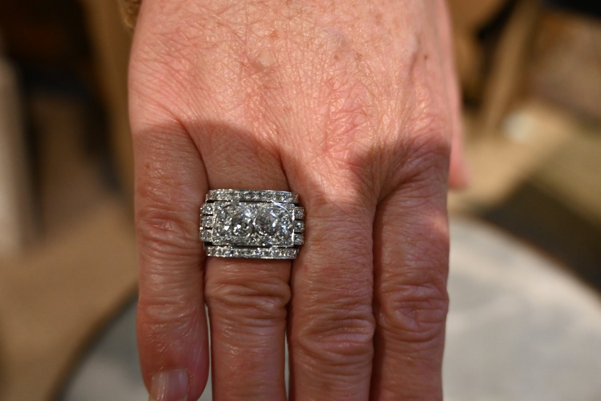 Elégante bague en or blanc et diamants vers 1940-photo-2