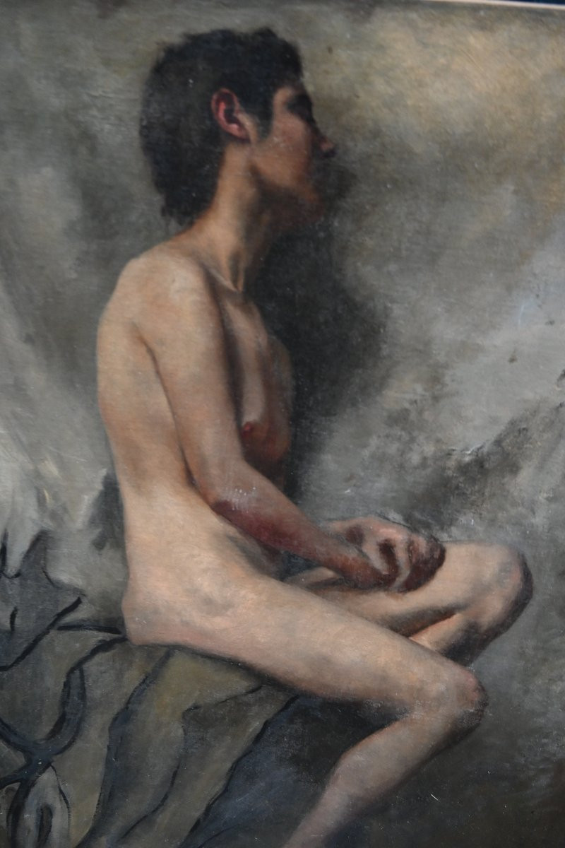 Academy Of A Nude Young Man, 19th Century Canvas-photo-1