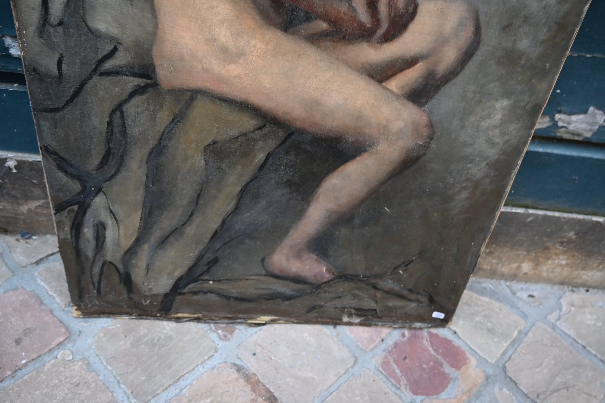 Academy Of A Nude Young Man, 19th Century Canvas-photo-4