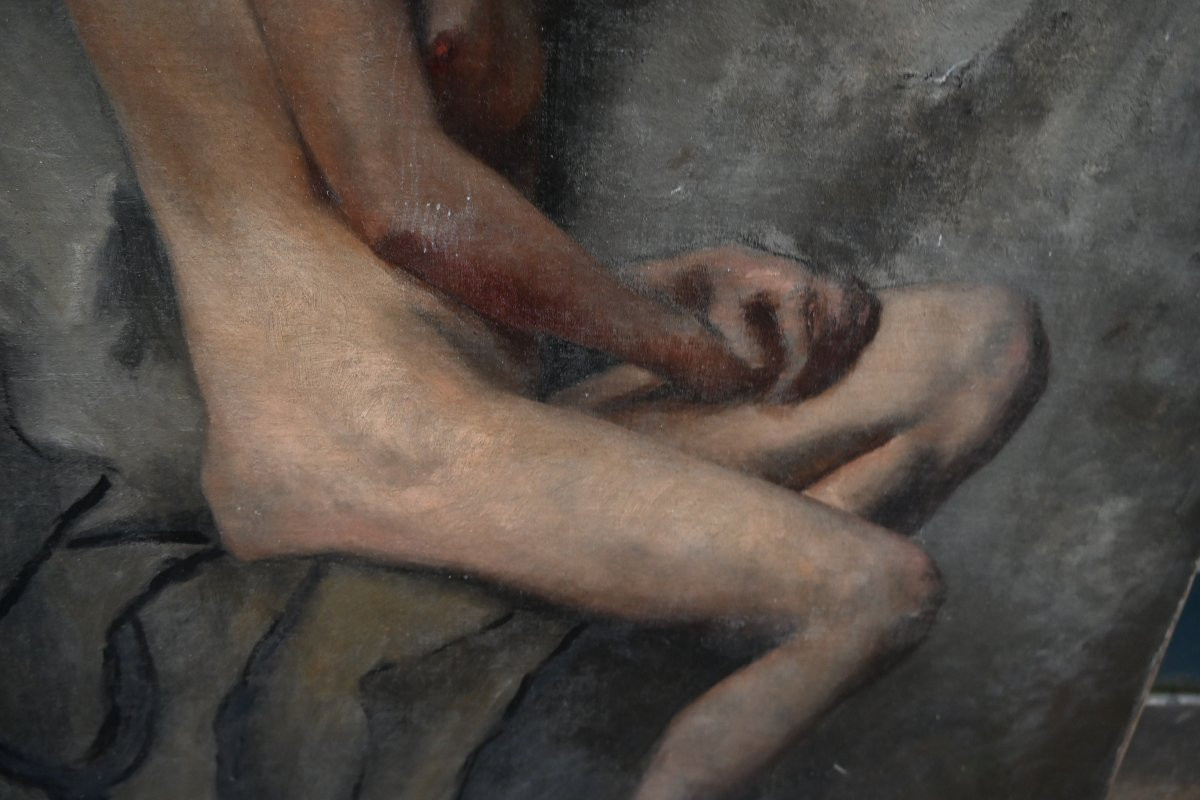 Academy Of A Nude Young Man, 19th Century Canvas-photo-5