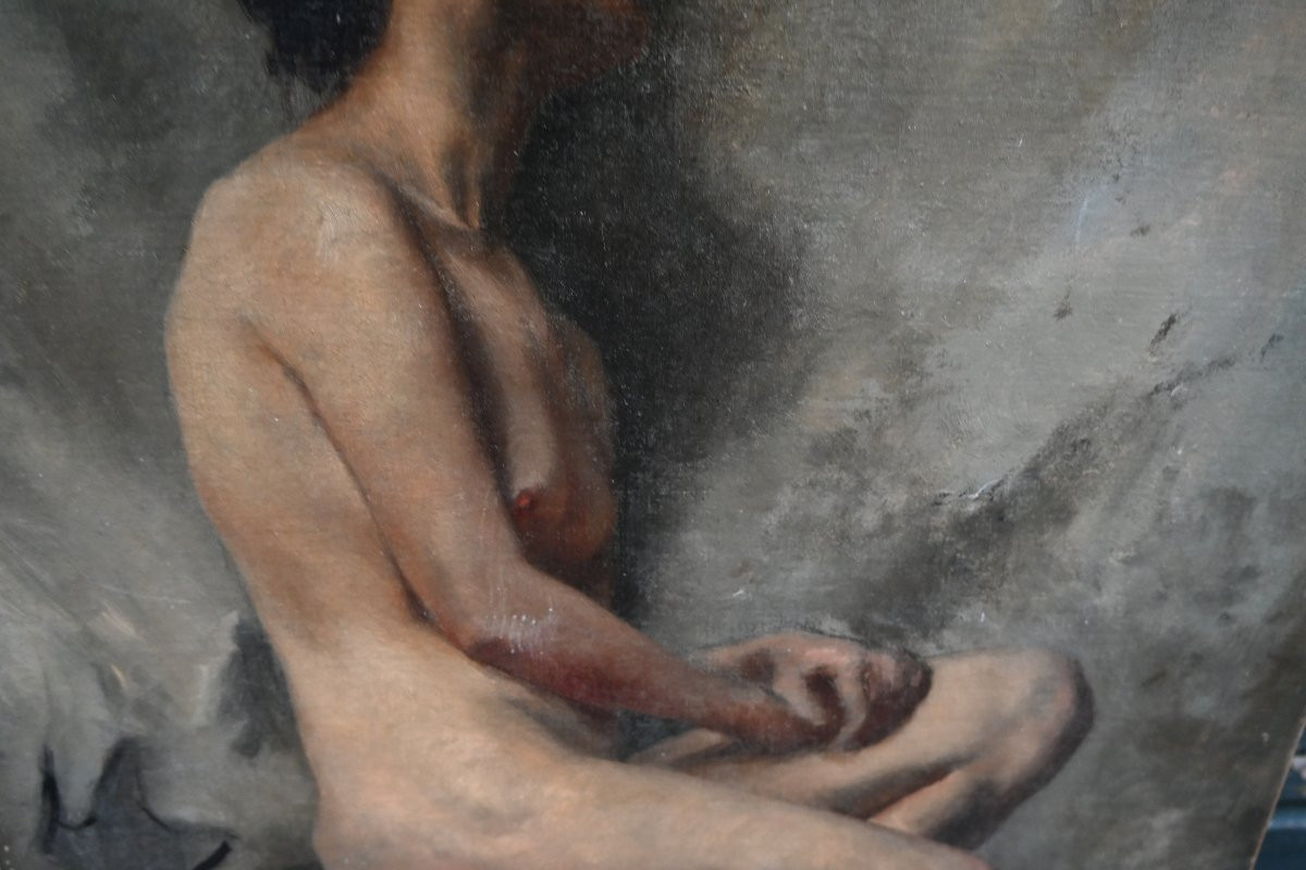 Academy Of A Nude Young Man, 19th Century Canvas-photo-6