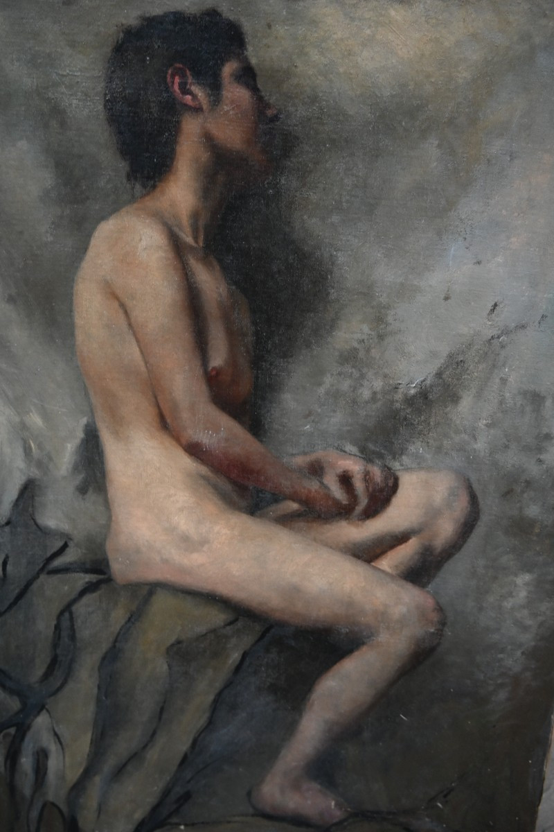 Academy Of A Nude Young Man, 19th Century Canvas