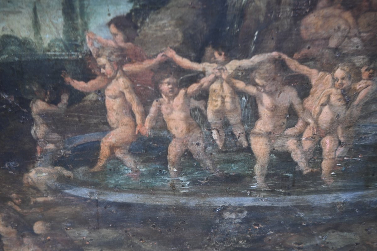 Italian School Circa 1700, The Bath Of The Putti-photo-4
