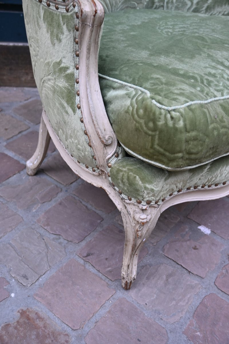 Louis XV Period Lacquered Wood Bergère Chair Stamped By Remy -photo-2