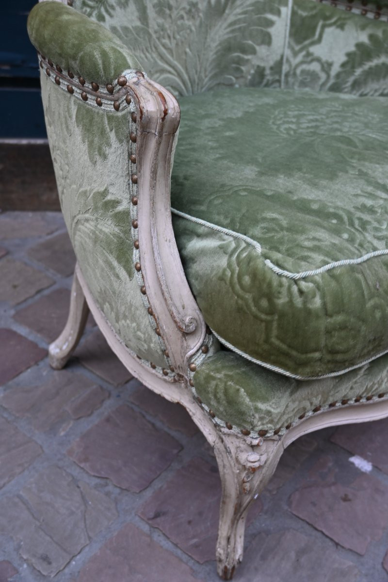 Louis XV Period Lacquered Wood Bergère Chair Stamped By Remy -photo-3