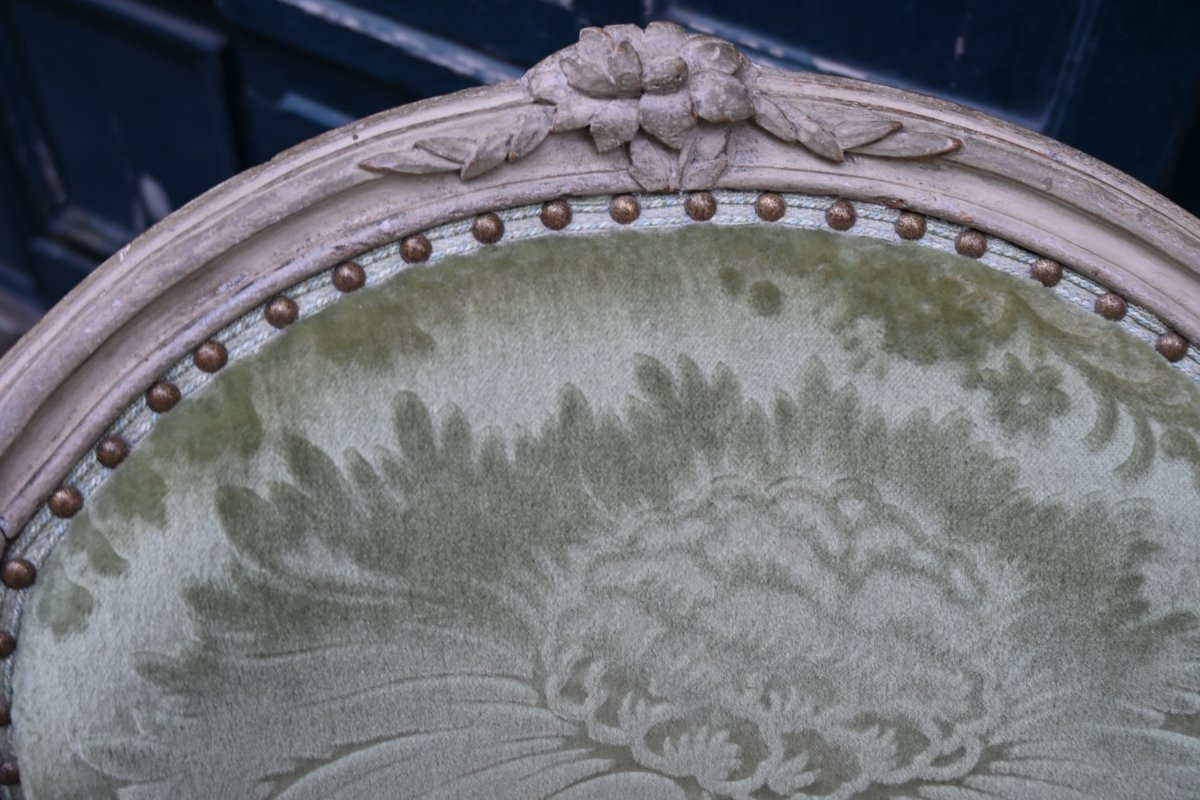 Louis XV Period Lacquered Wood Bergère Chair Stamped By Remy -photo-1