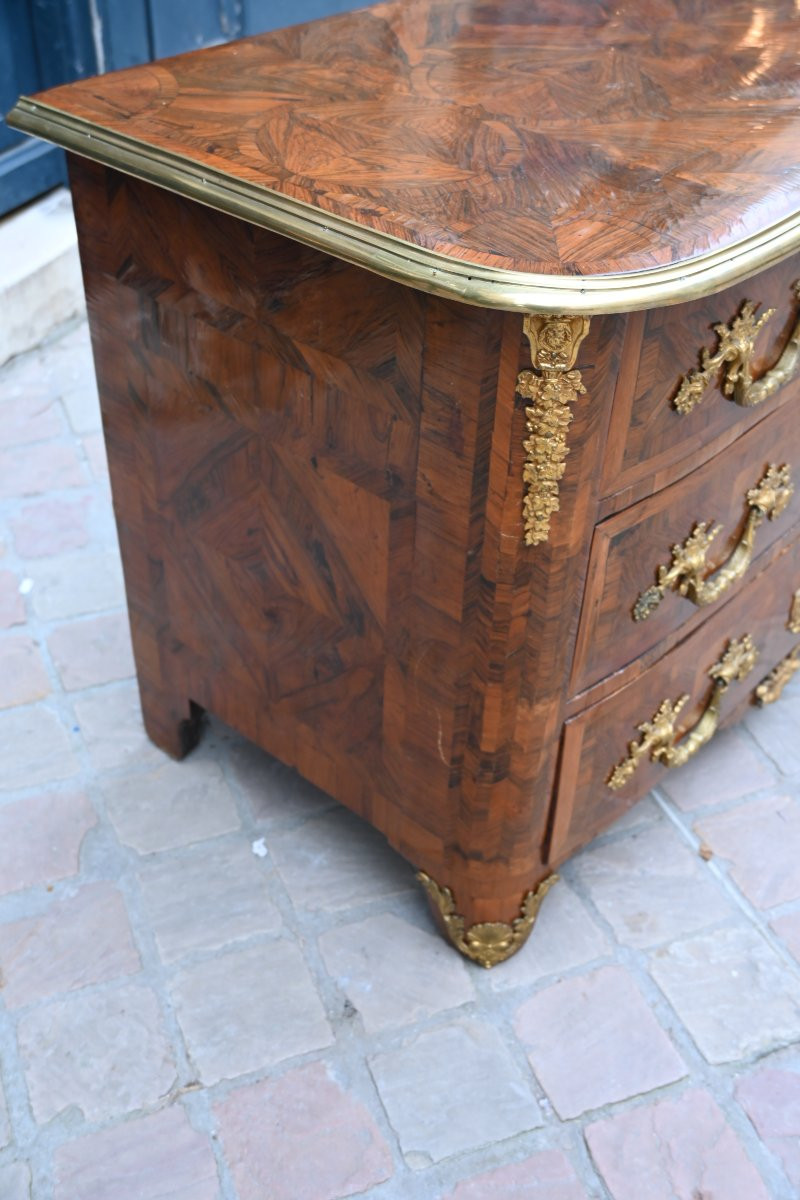 Louis XIV Period Chest Of Drawers, Early 18th-century Wooden Top-photo-4