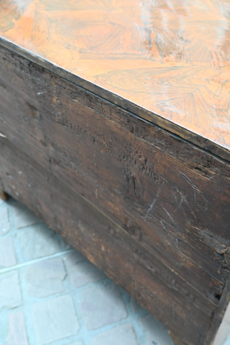 Louis XIV Period Chest Of Drawers, Early 18th-century Wooden Top-photo-6