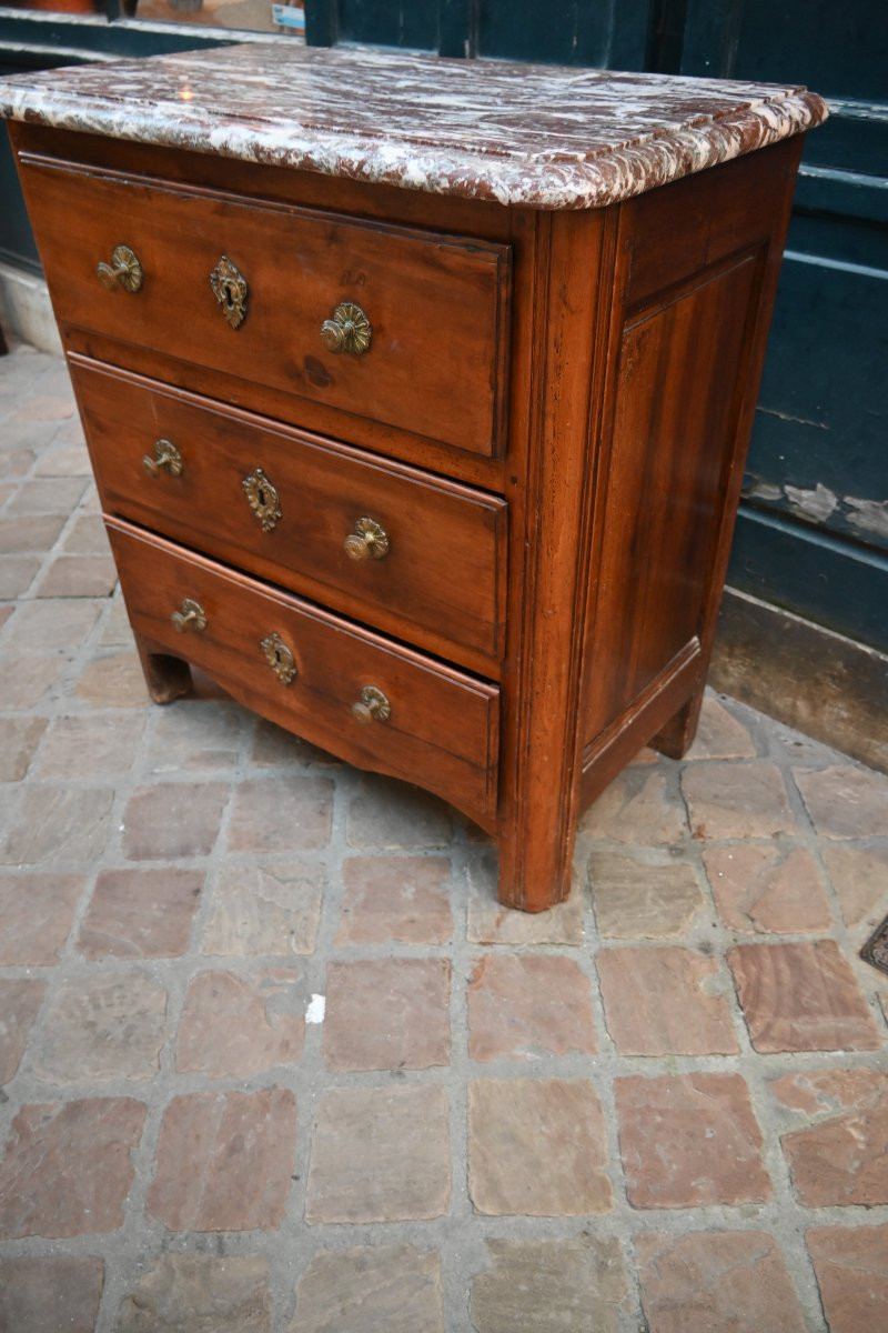 Small Chest Of Drawers, In Natural Wood, Stamped Duval -photo-2