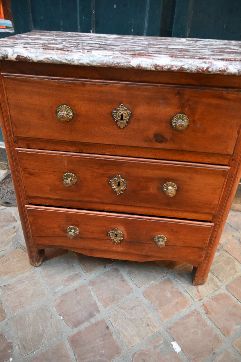Small Chest Of Drawers, In Natural Wood, Stamped Duval -photo-1