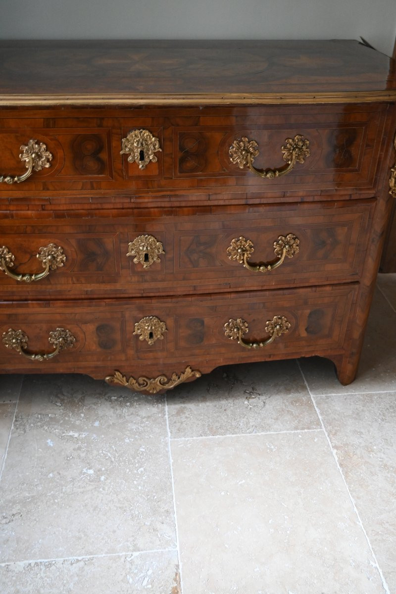 Louis XIV Period Veneered Wood Chest Of Drawers From The Early 18th Century. Axe -photo-2