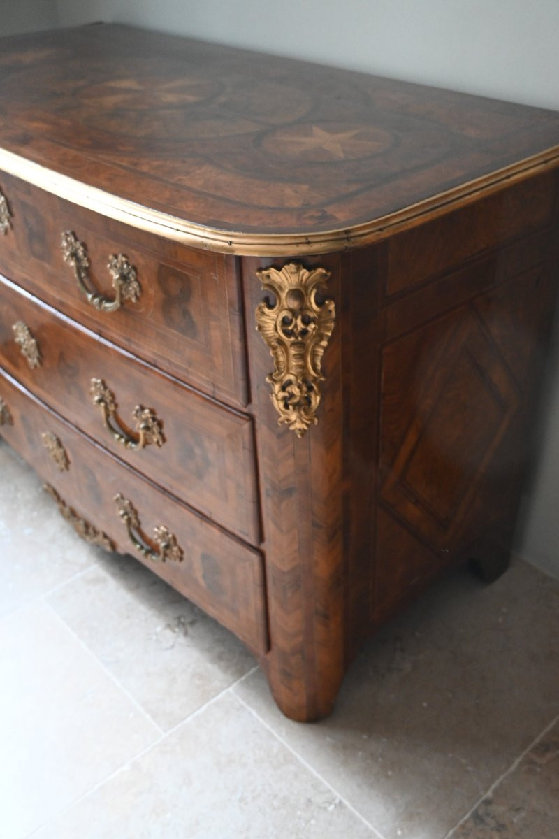 Louis XIV Period Veneered Wood Chest Of Drawers From The Early 18th Century. Axe -photo-5
