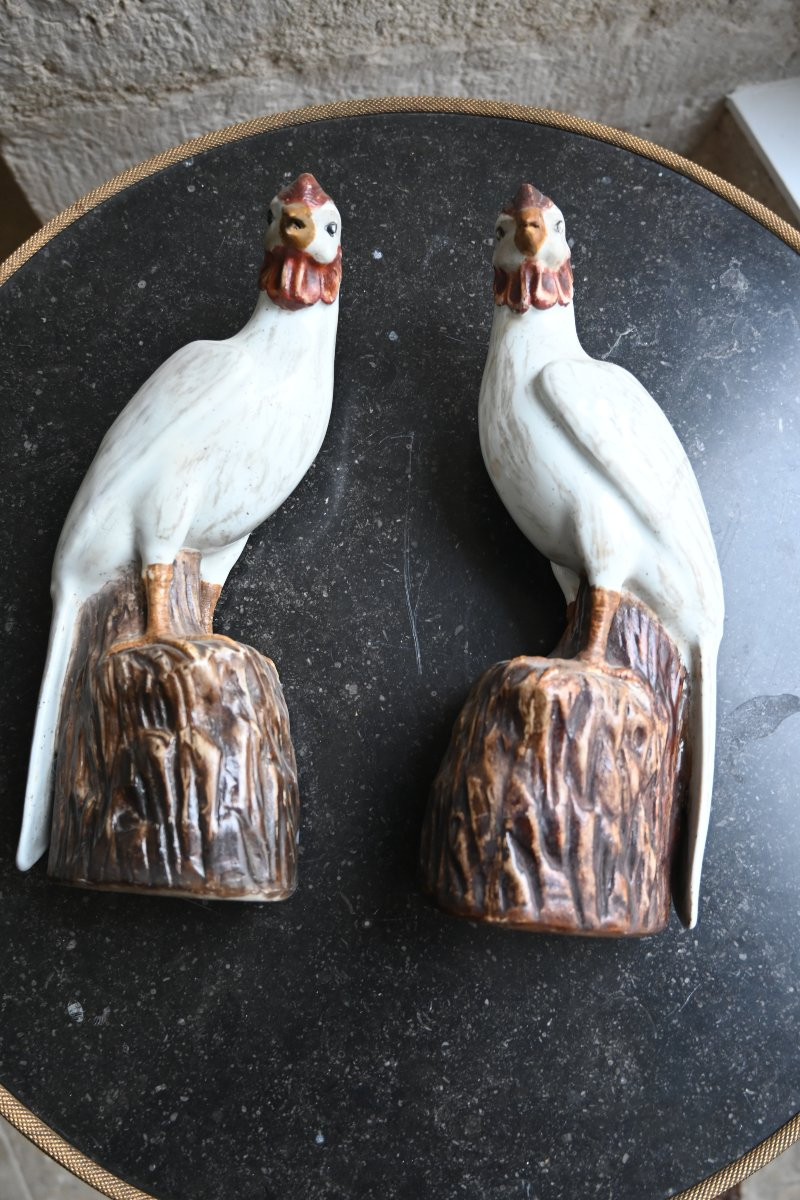Pair Of Chinese Porcelain Birds, 20th Century-photo-4