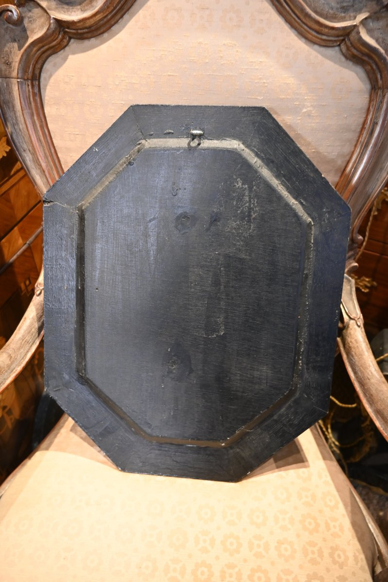 Medallion, Metal Profile Of Emperor Caesar, On Faux Marble-photo-6