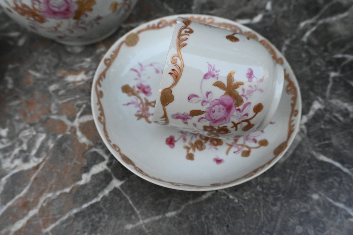 East India Company, Famille Rose Tête-à-tête Porcelain, 18th Century-photo-2