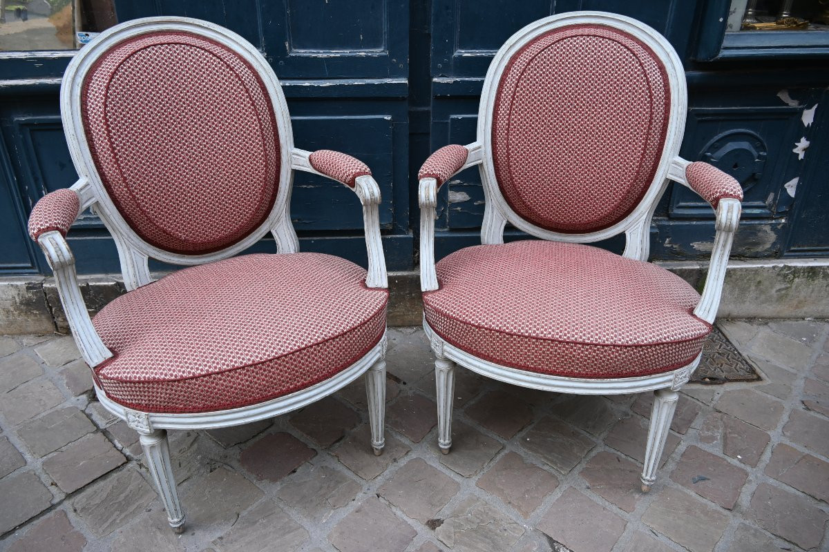 Paire de cabriolets Louis XVI , par Boulard   , XVIIII-photo-2