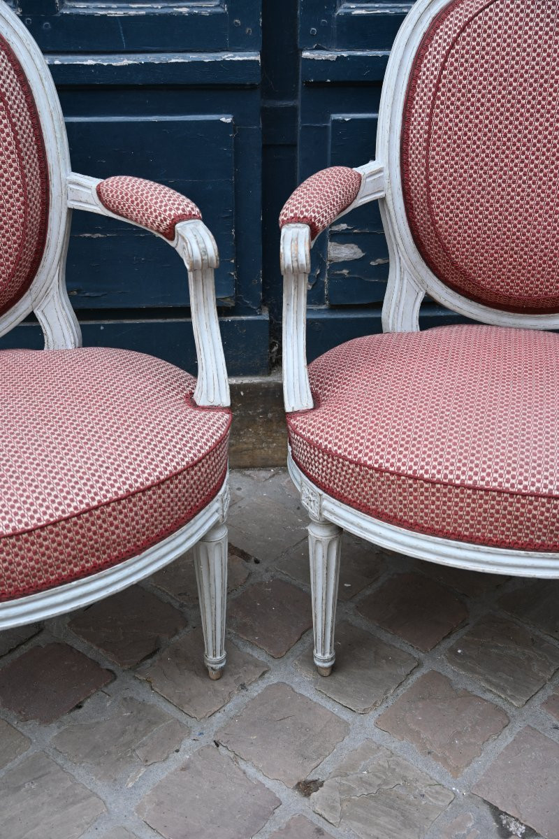 Paire de cabriolets Louis XVI , par Boulard   , XVIIII-photo-3