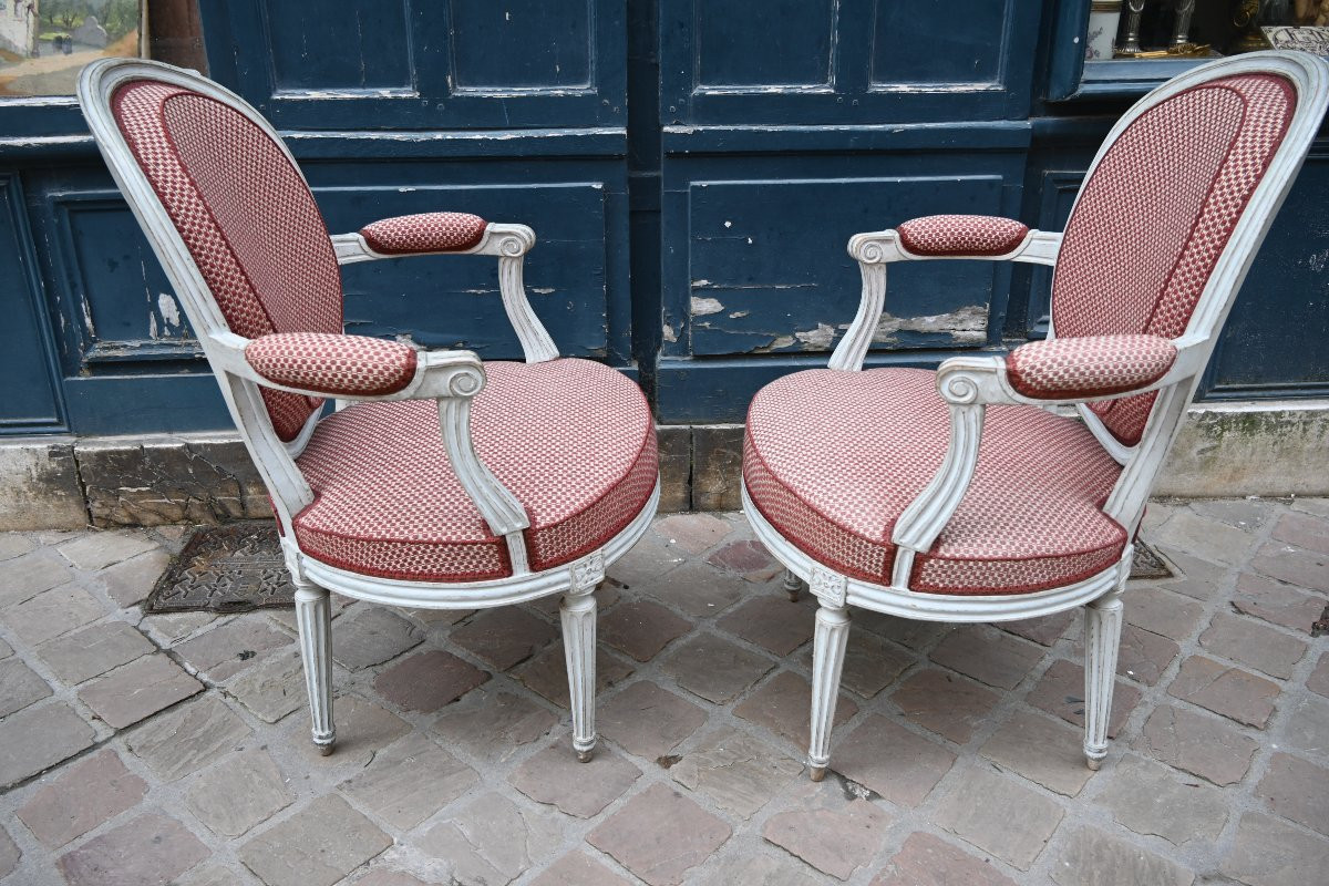 Paire de cabriolets Louis XVI , par Boulard   , XVIIII-photo-7