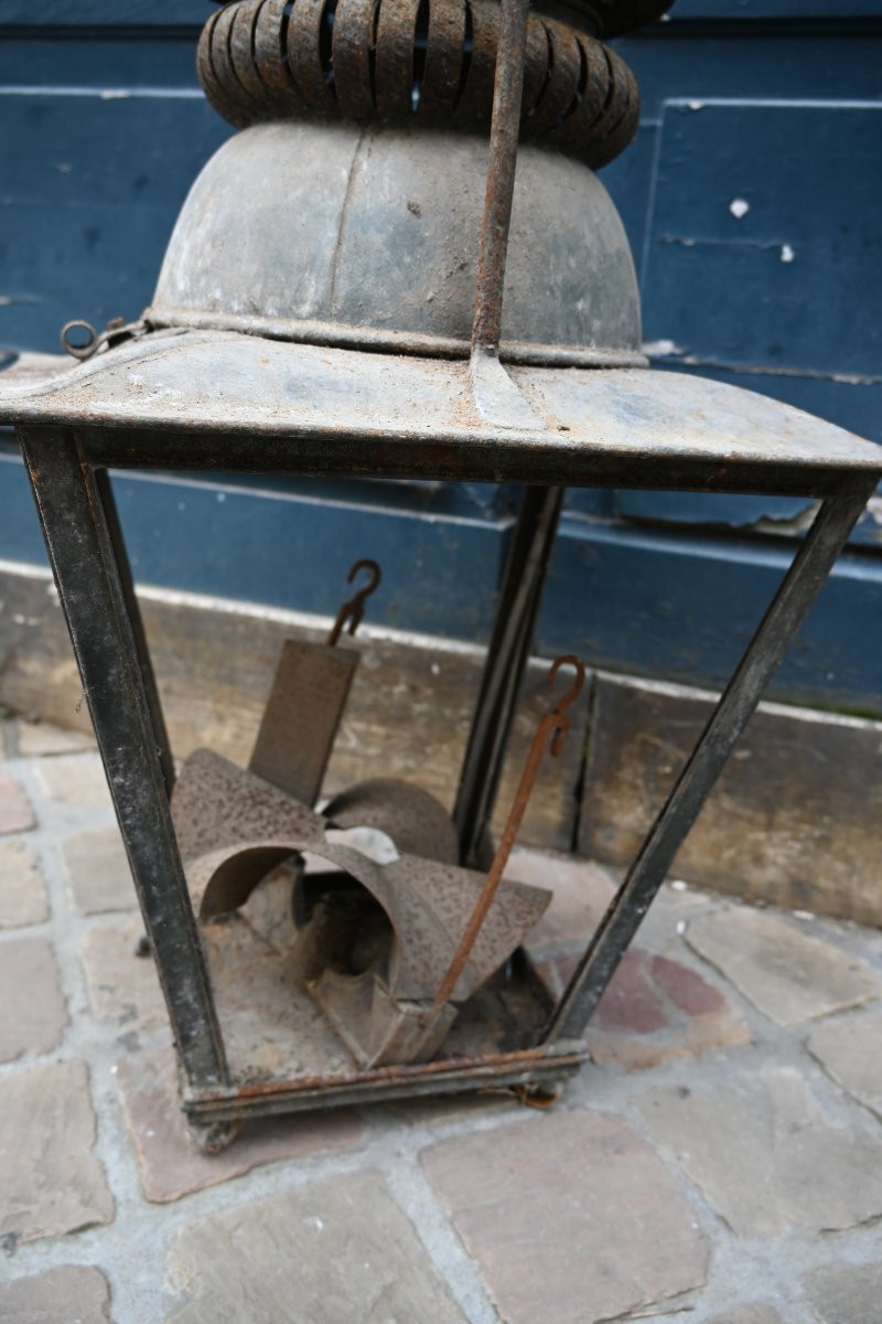 Grande lanterne en tôle du XIX-photo-6