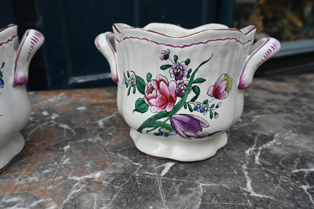 Paire de cache en faience de l Est du XIX-photo-3