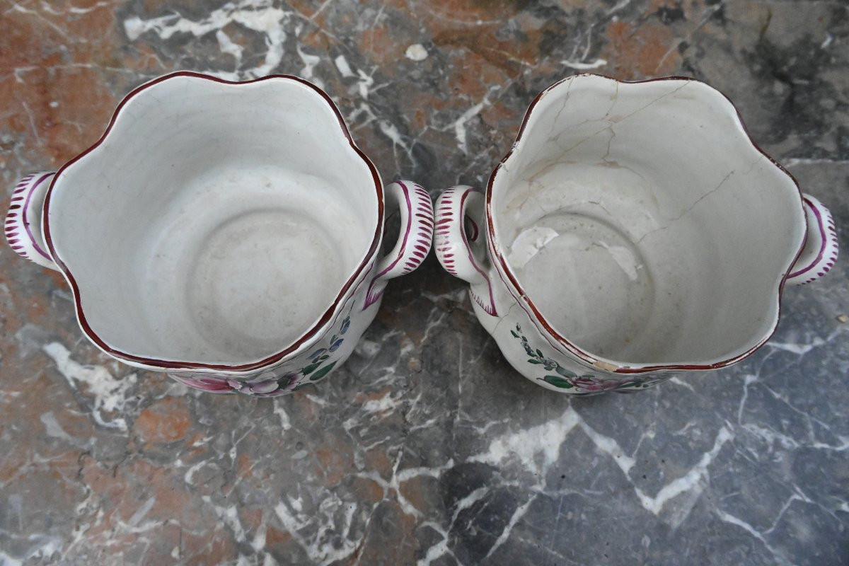 Paire de cache en faience de l Est du XIX-photo-4