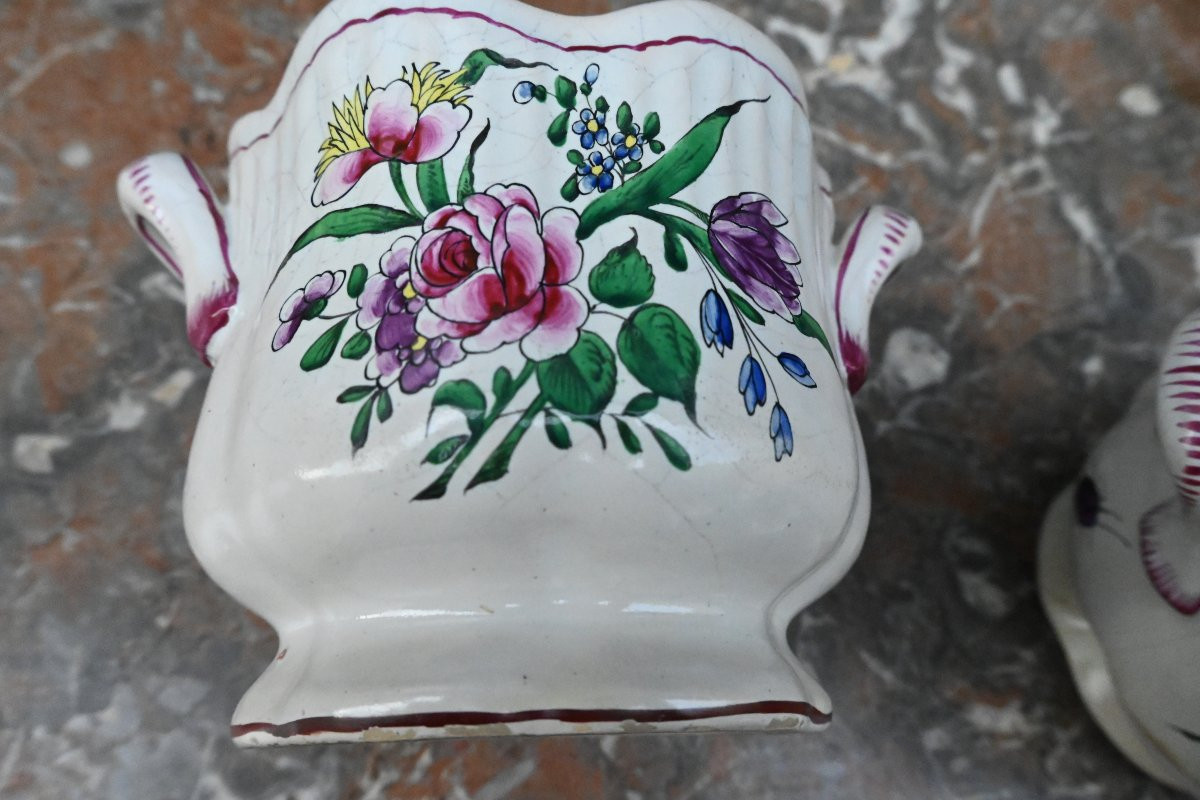 Paire de cache en faience de l Est du XIX-photo-2