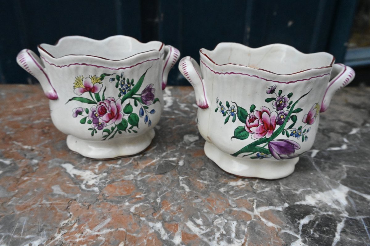 Paire de cache en faience de l Est du XIX-photo-5