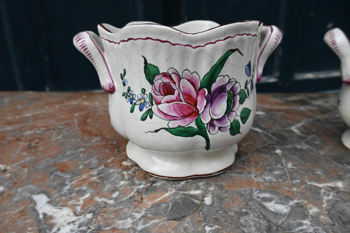 Paire de cache en faience de l Est du XIX-photo-6