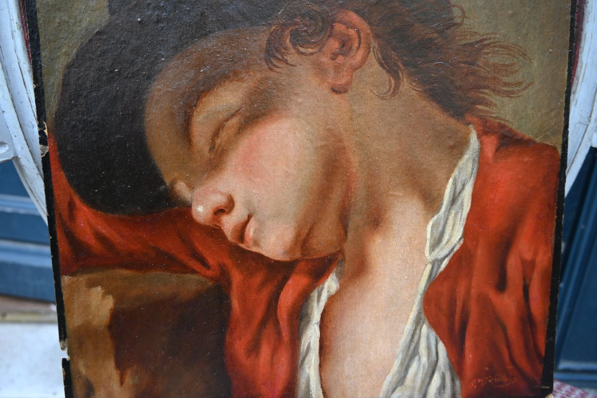 Greuze, Follower Of, Portrait Of A Young Boy -photo-3