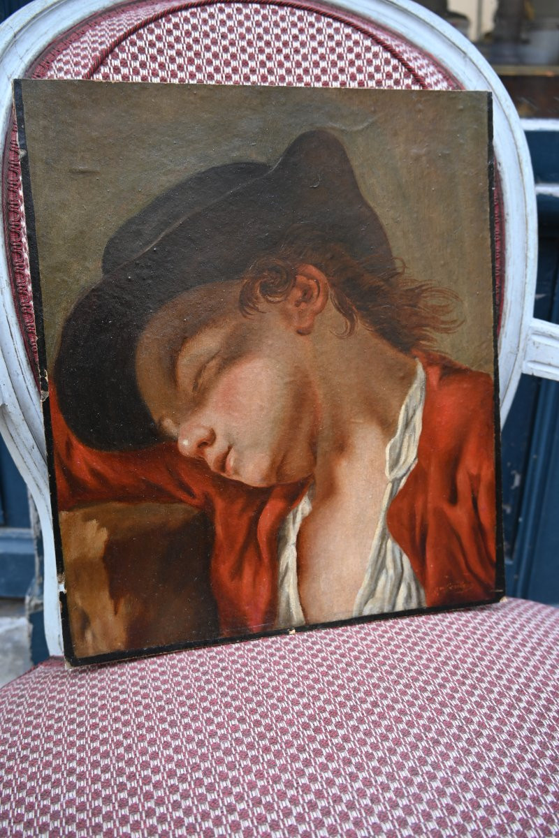 Greuze, Follower Of, Portrait Of A Young Boy -photo-3