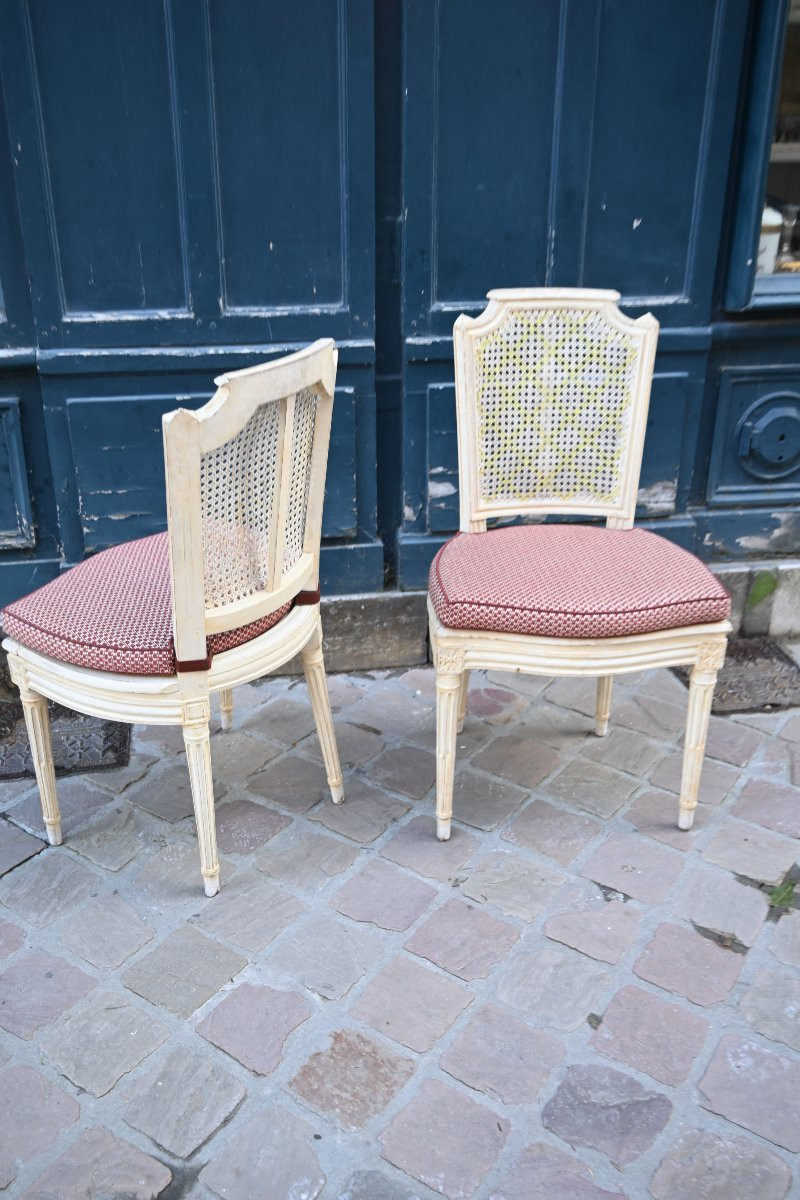 Pair Of Louis XVI Period Chairs From The 18th Century-photo-4