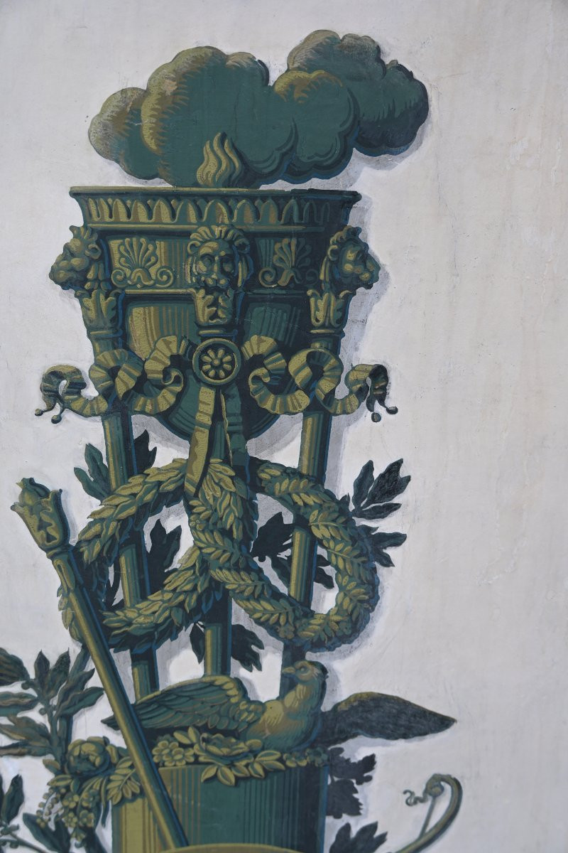 Paire de panneaux Empire XIX papier peint maison Zuber-photo-3