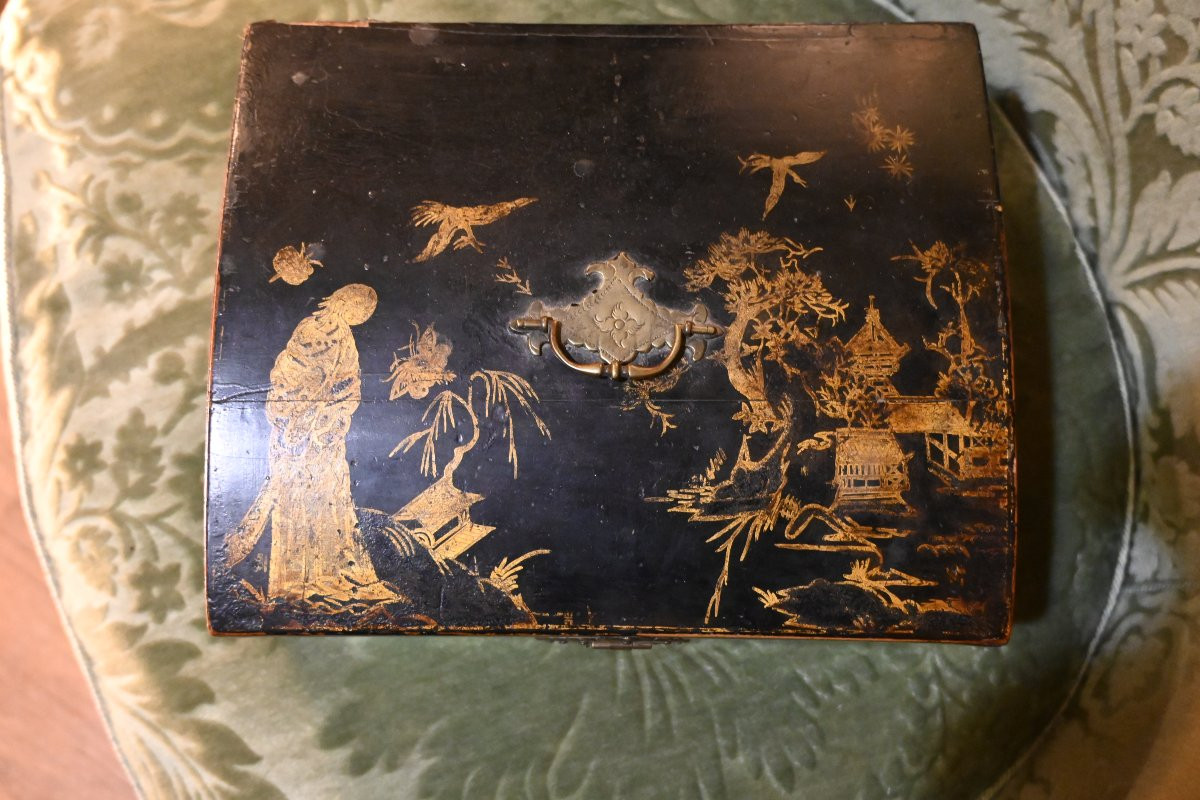 Coffret en vernis Martin , décor aux Chinois XVIII-photo-3