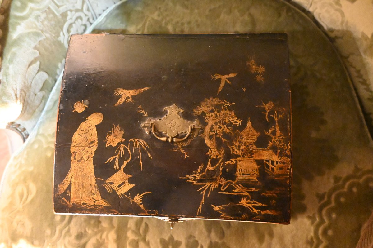 Coffret en vernis Martin , décor aux Chinois XVIII-photo-5